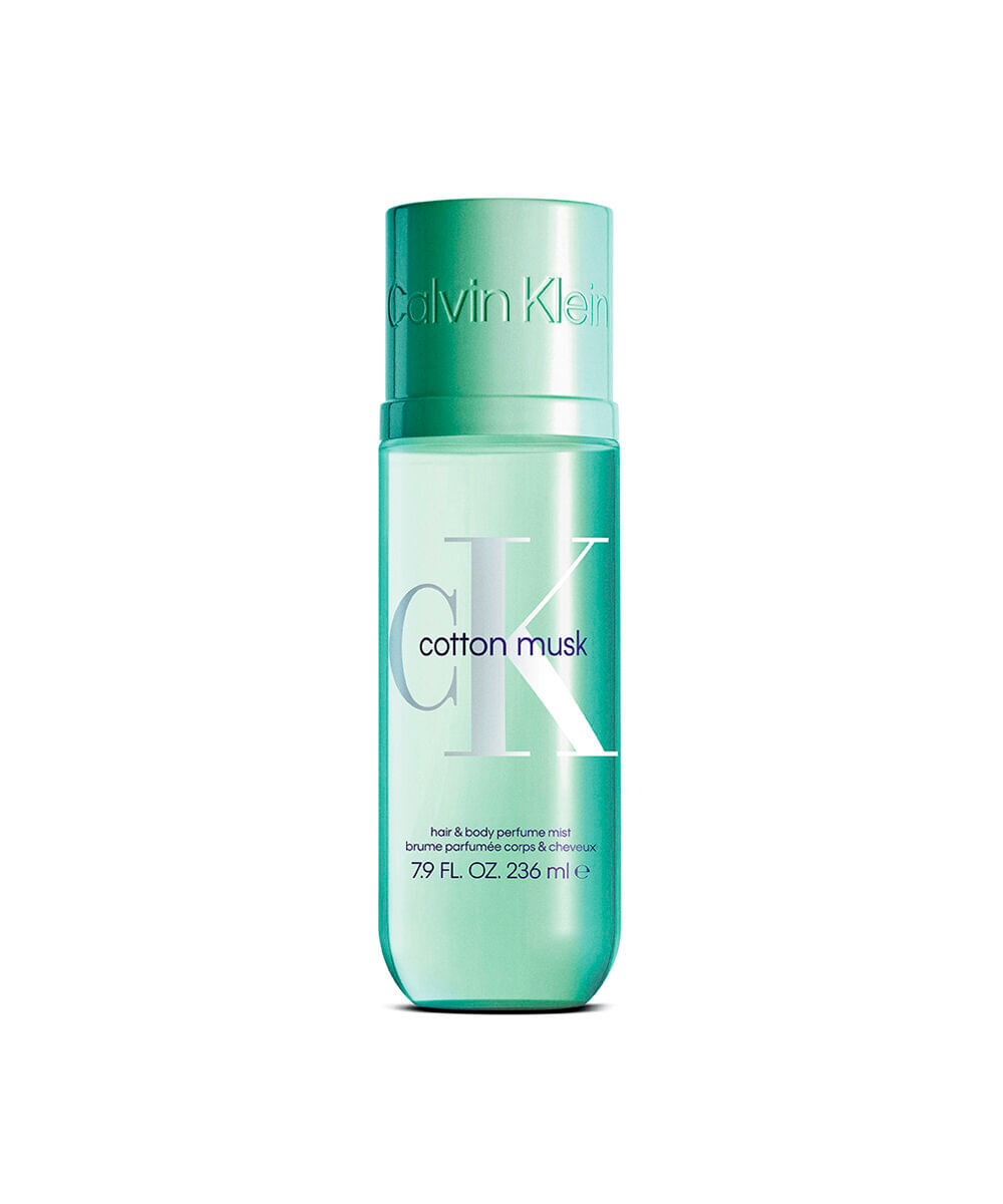 body splash unissex calvin klein cotton musk body e hair mist 236ml