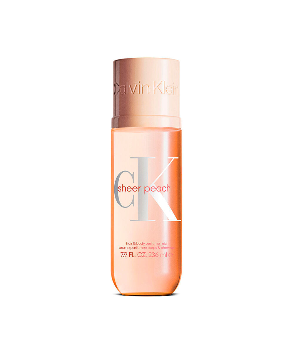 body splash unissex calvin klein sheer peach body e hair mist 236ml