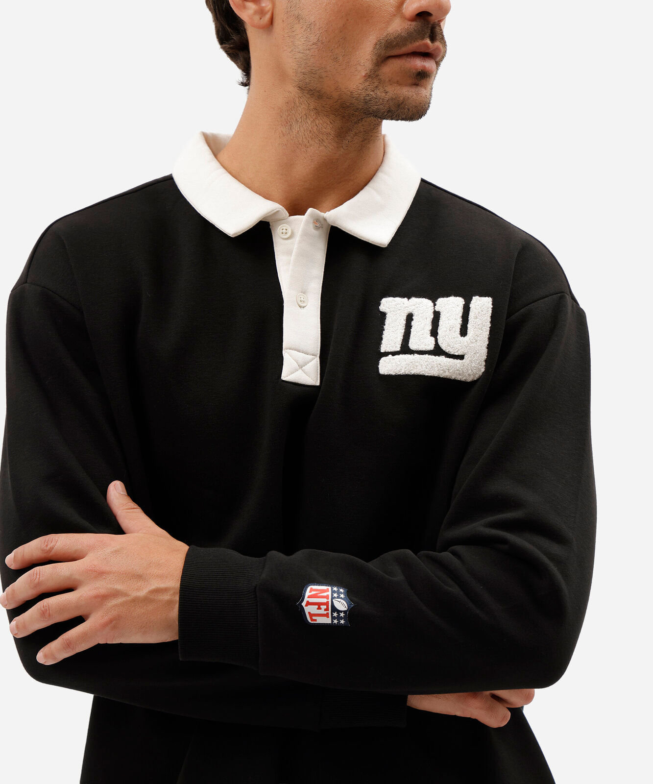 polo oversized masculina manga longa giants nfl preta