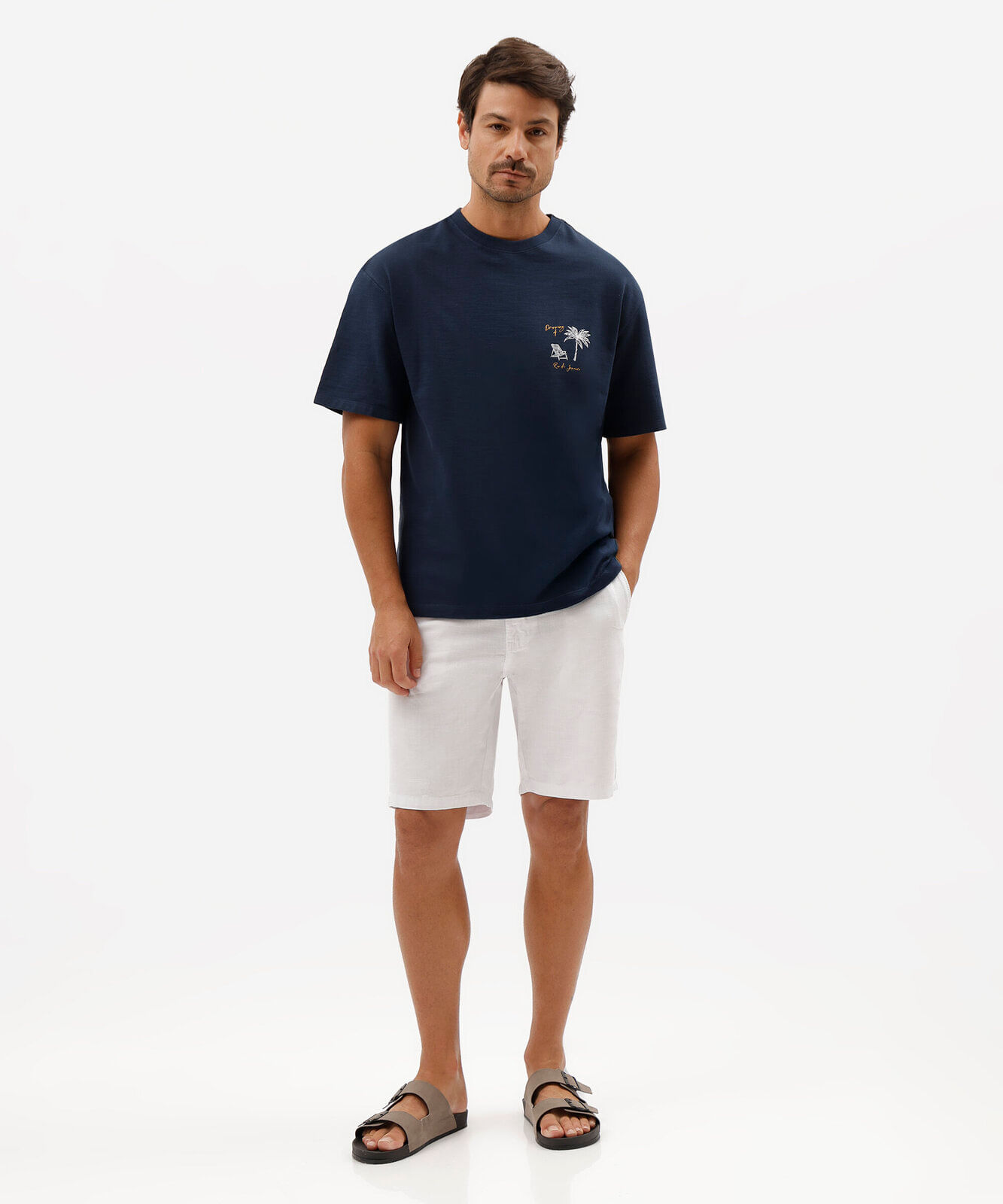 bermuda masculina com cordão branca