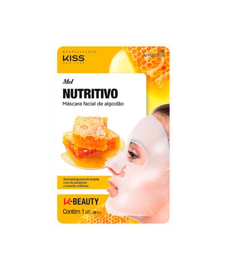 máscara facial kiss new york professional de algodão mel UNICO