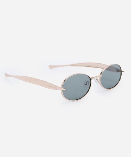 óculos de sol feminino oval de metal triton dourado UNICO