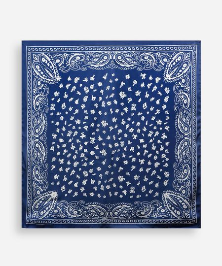 lenço quadrado paisley azul UNICO