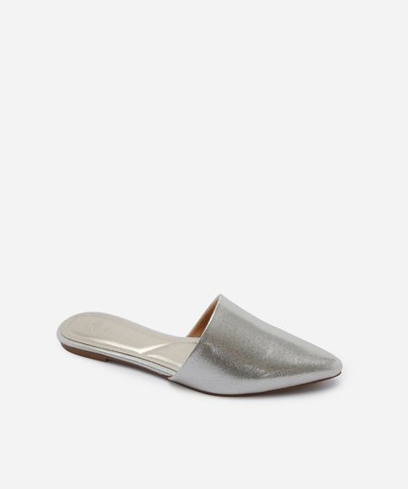 sapatilha mule de bico fino com brilhos dourado 34