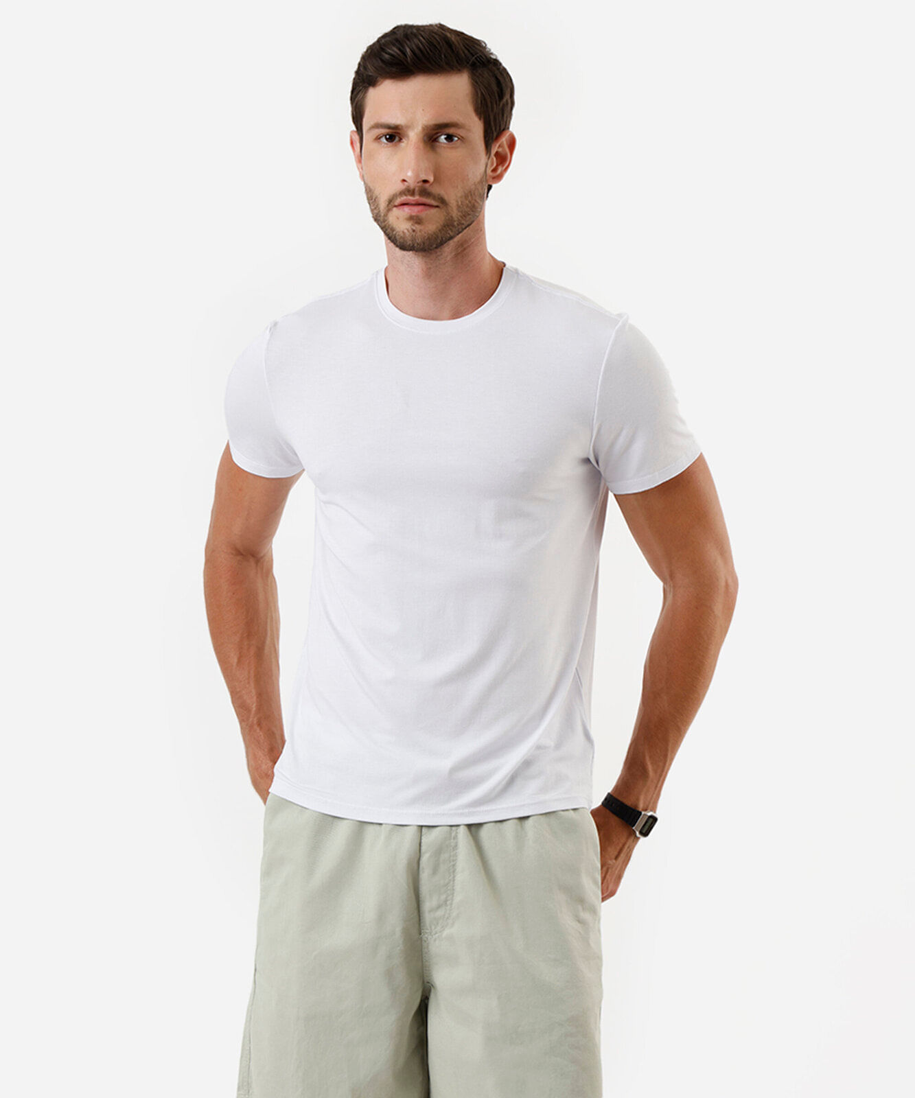 camiseta slim masculina AIRtech branco