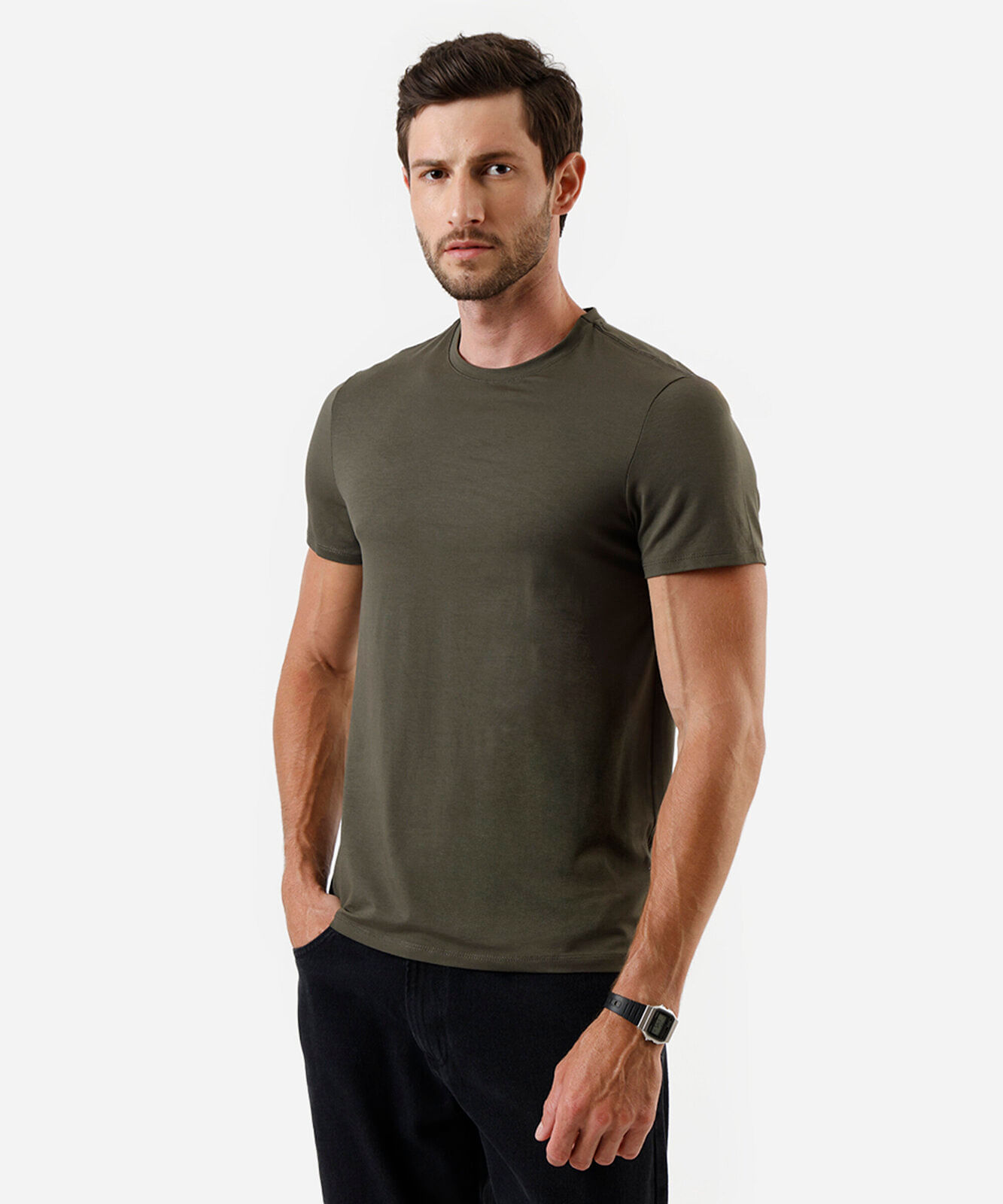 camiseta slim masculina AIRtech verde