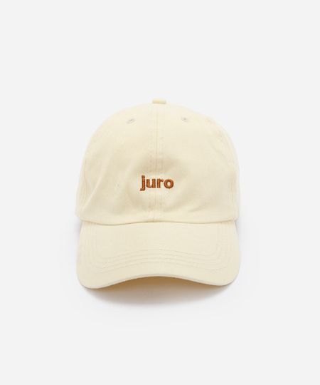 boné aba curva de sarja bordado amarelo UNICO
