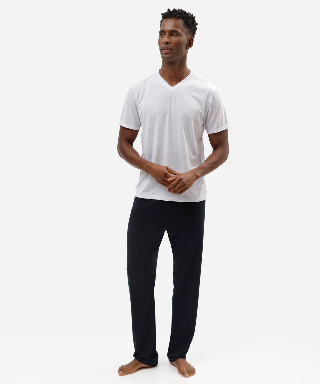 pijama longo masculino com viscose azul
