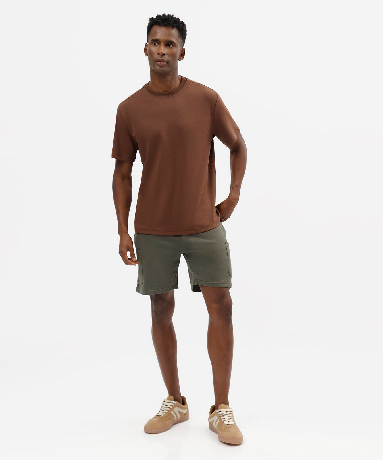 bermuda jogger masculina de moletom verde