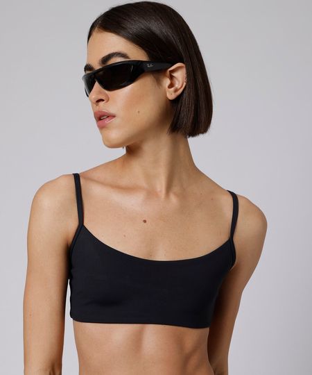 top esportivo feminino alça fina mindset giomei preto M