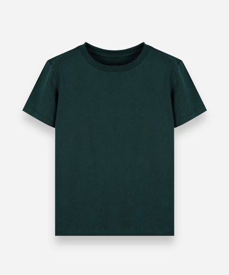 camiseta de algodão infantil manga curta básica verde 10