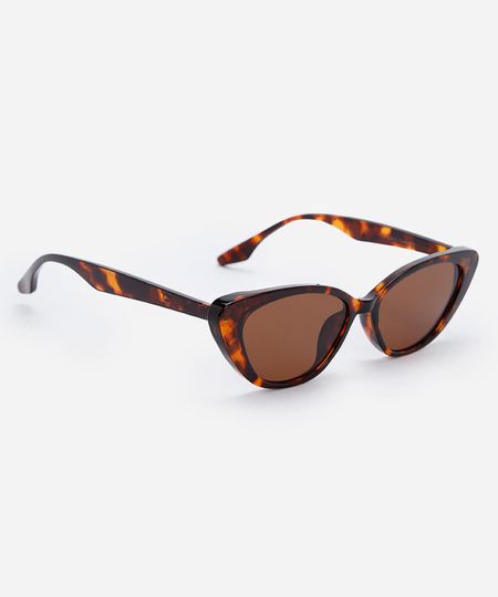 óculos de sol feminino gatinho de acetato tartaruga marrom UNICO