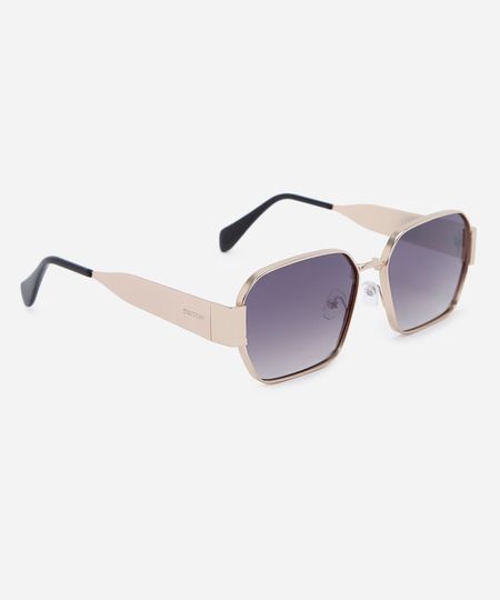 óculos de sol feminino quadrado de metal triton dourado UNICO
