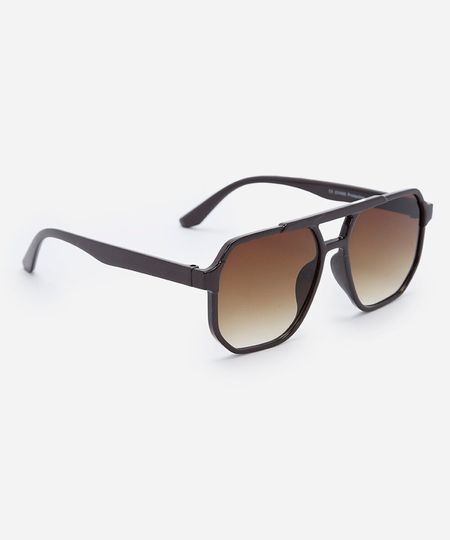 óculos de sol aviador feminino de acetato marrom UNICO