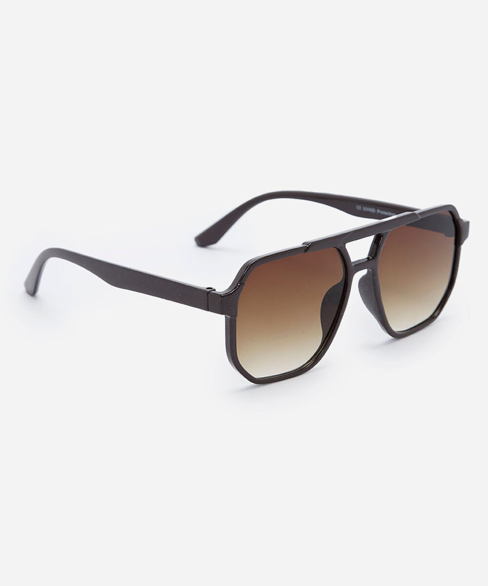 óculos de sol aviador feminino de acetato marrom