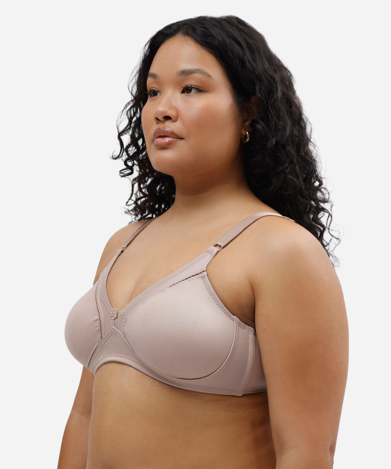sutiã meia taça feminino plus size demillus bege