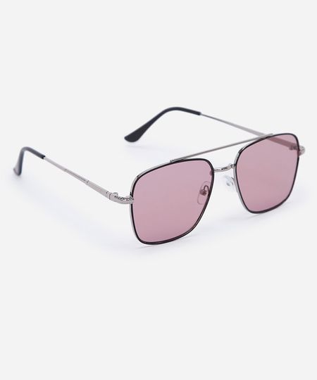 óculos de sol masculino quadrado de metal triton prata UNICO