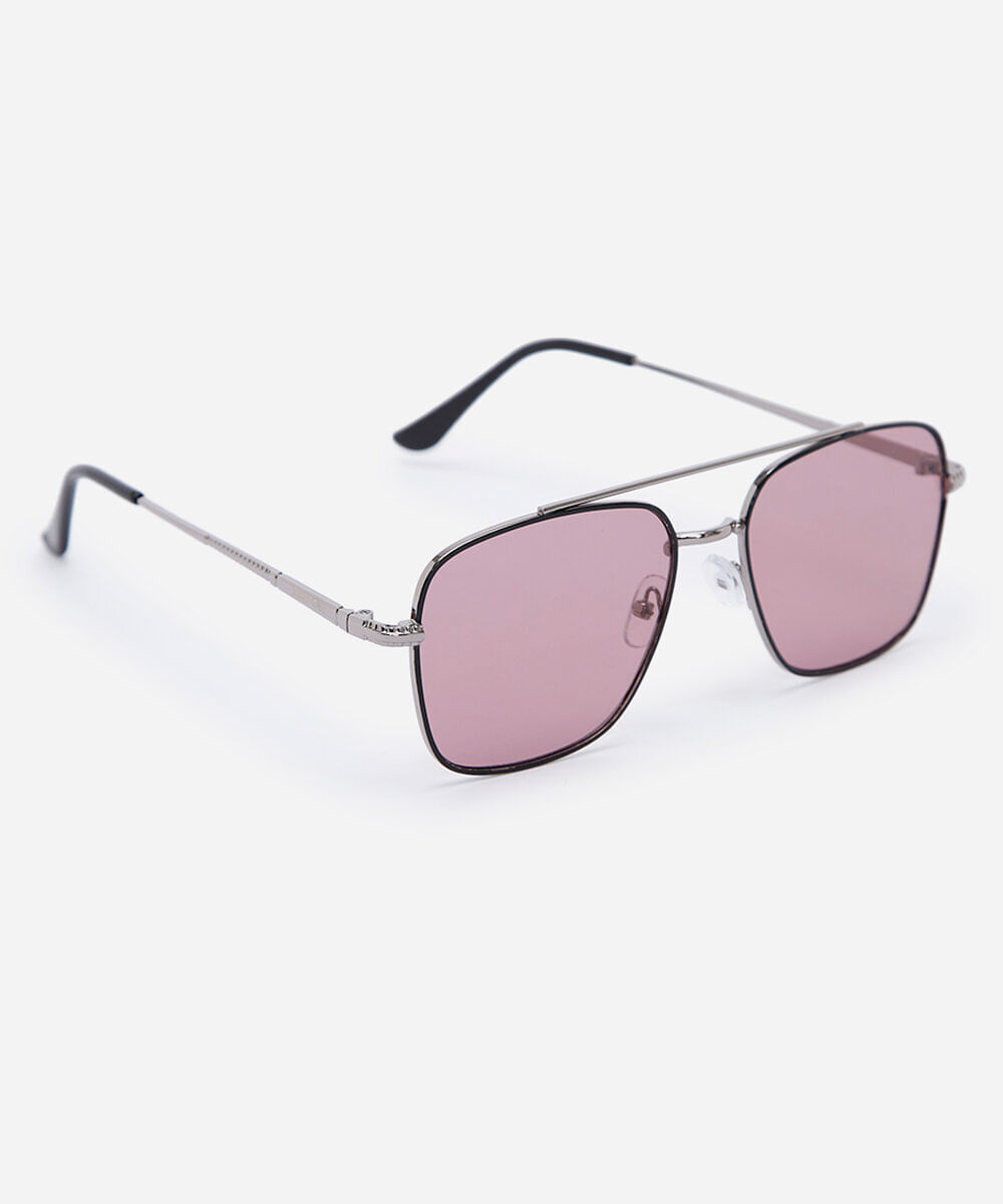 óculos de sol masculino quadrado de metal triton prata