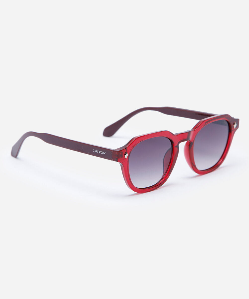 óculos de sol feminino quadrado de acetato triton vinho