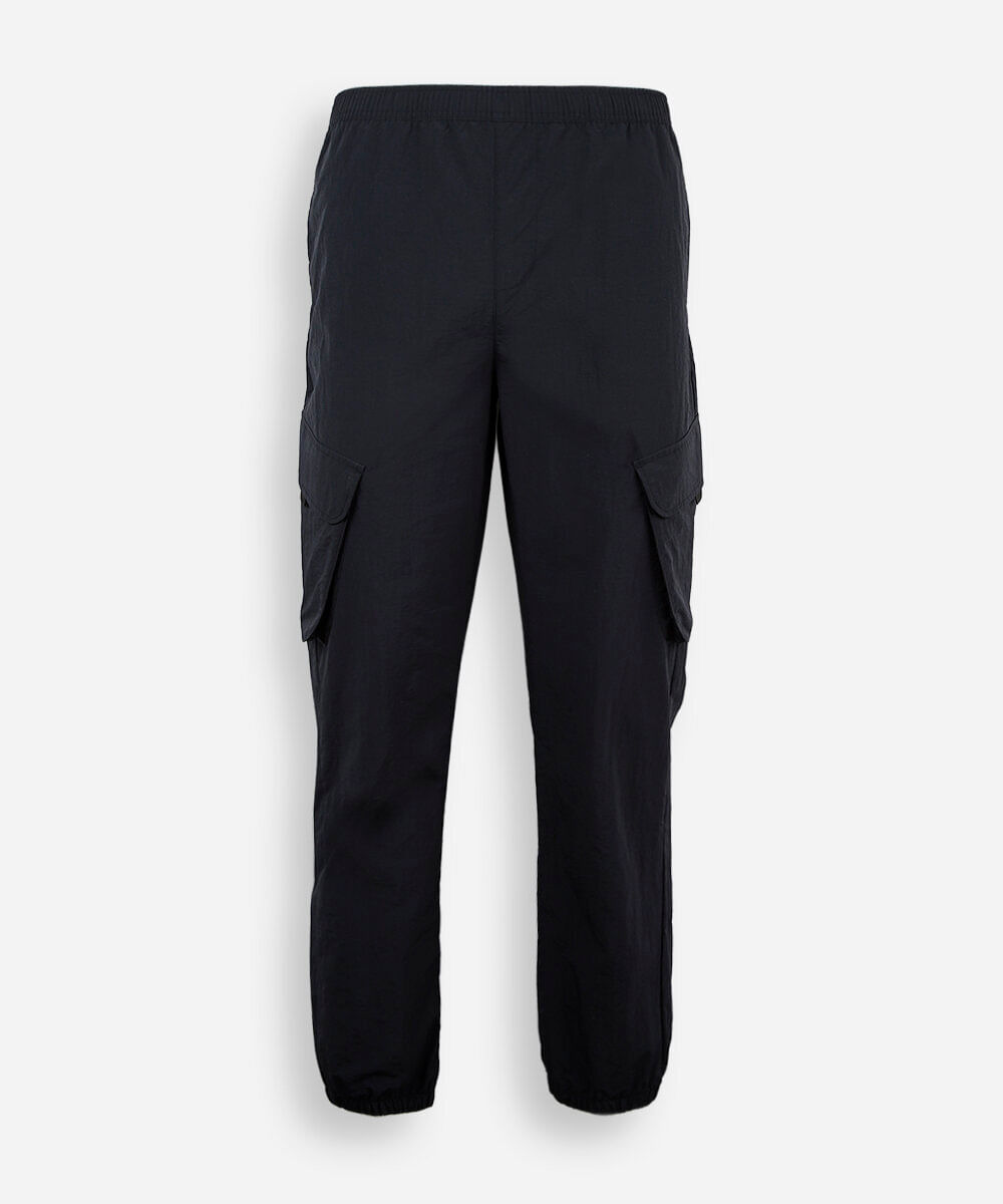 calça cargo juvenil jogger de sarja preta