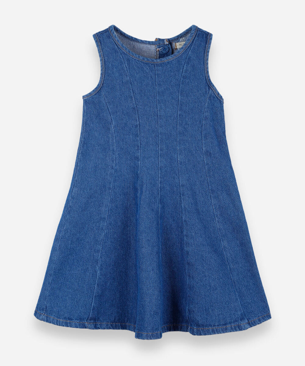 vestido infantil jeans azul