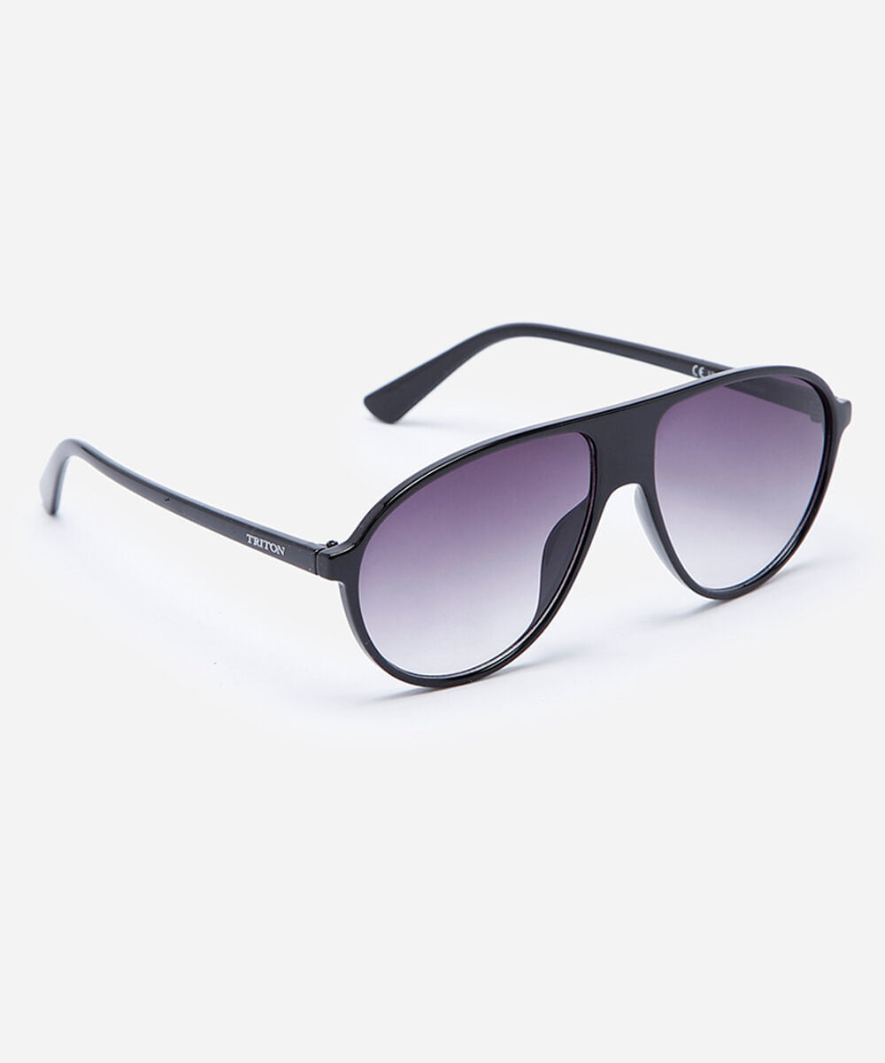 óculos de sol feminino aviador de acetato triton preto