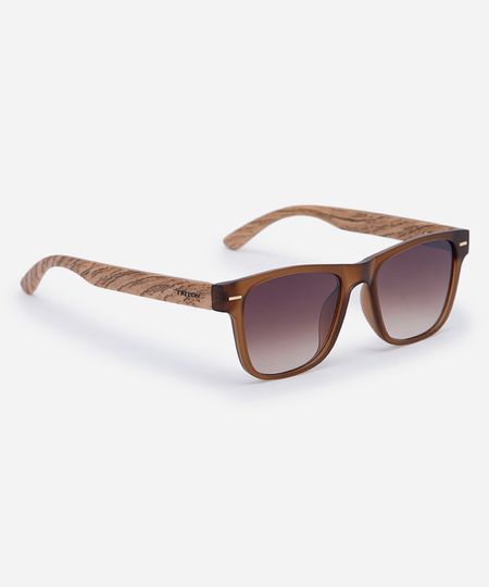 óculos de sol masculino quadrado de acetato triton marrom UNICO