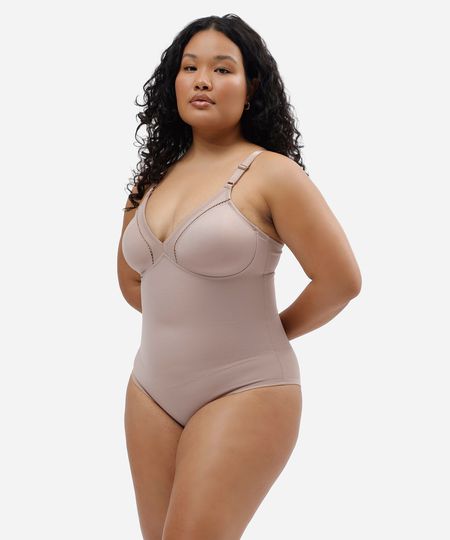 body modelador feminino plus size demillus bege 50
