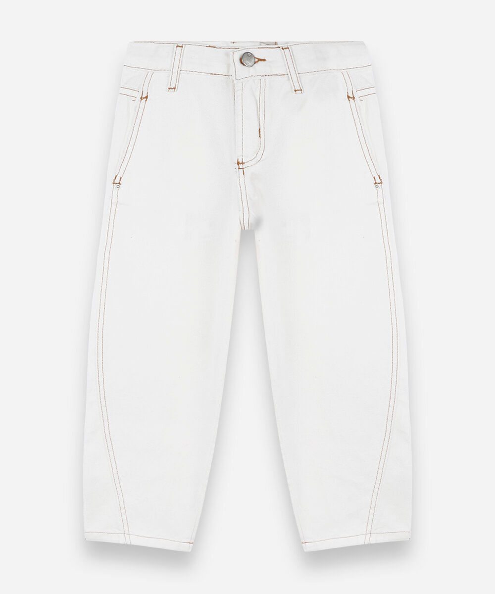 calça infantil balloon de sarja off white