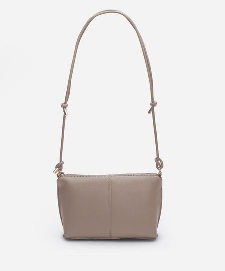 bolsa crossbody alça dupla bege UNICO