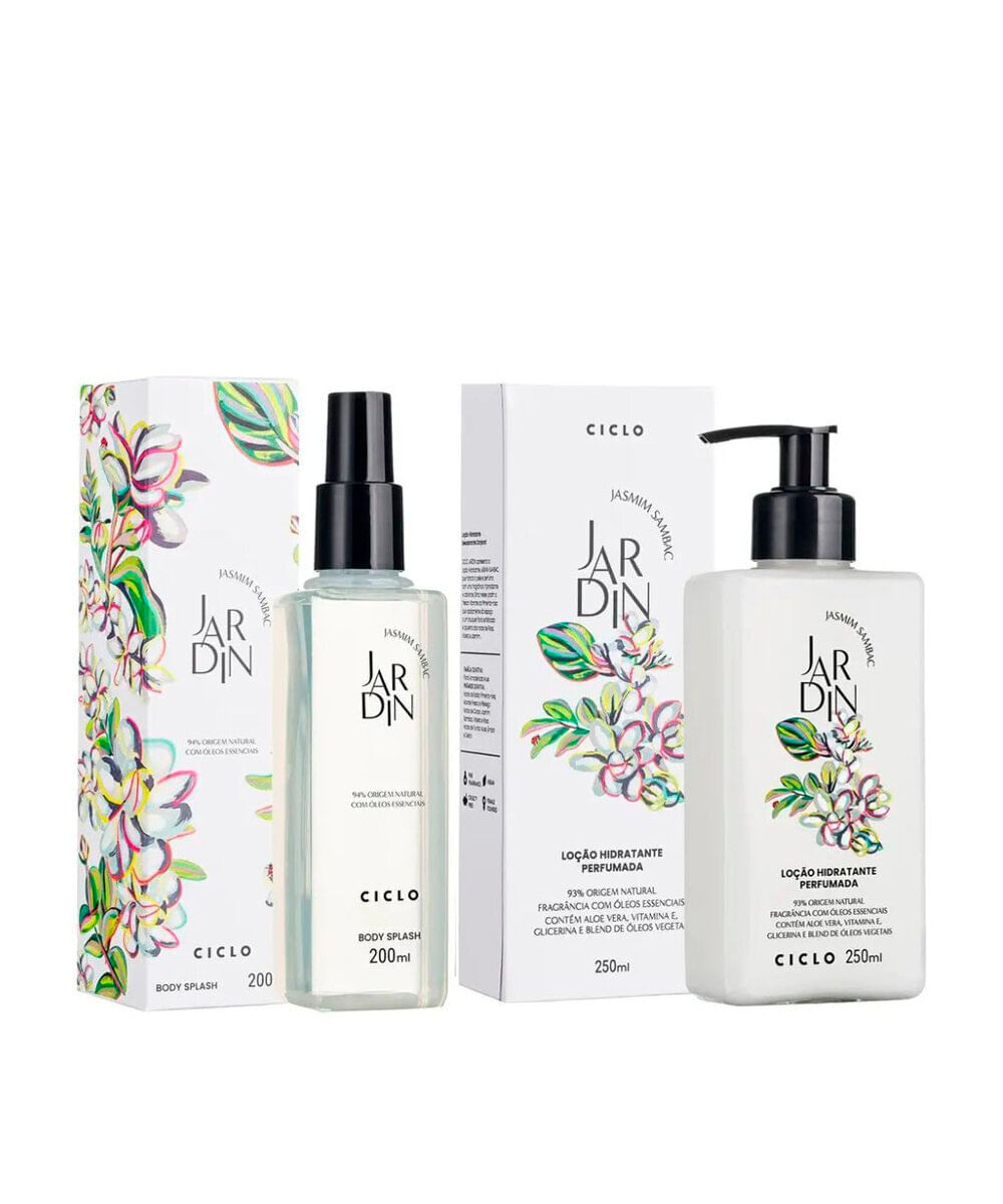 kit ciclo jardin jasmin com body splash 200ml e hidratante 240ml