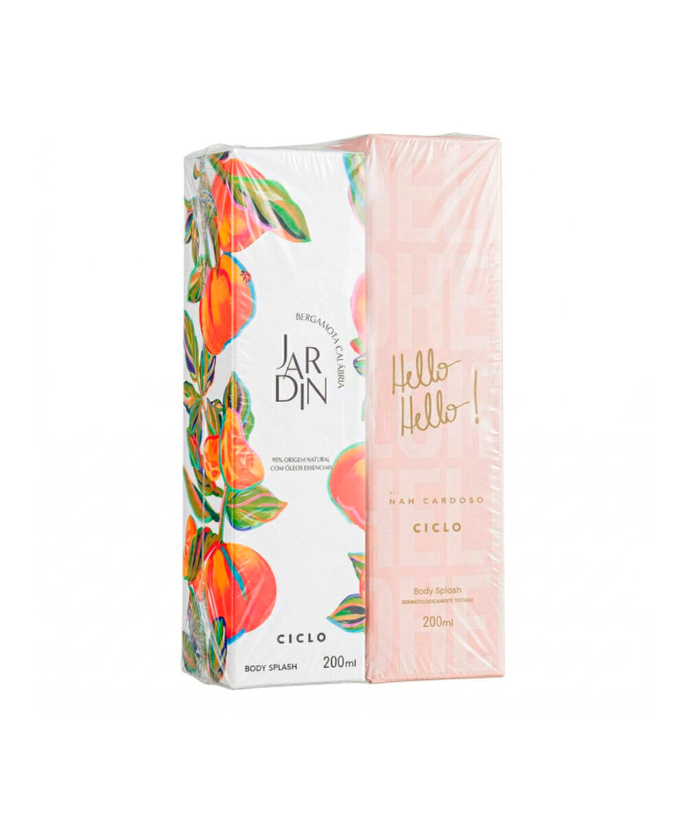 kit de body splash feminino ciclo hello hello by nah cardoso 200ml e jardin berg
