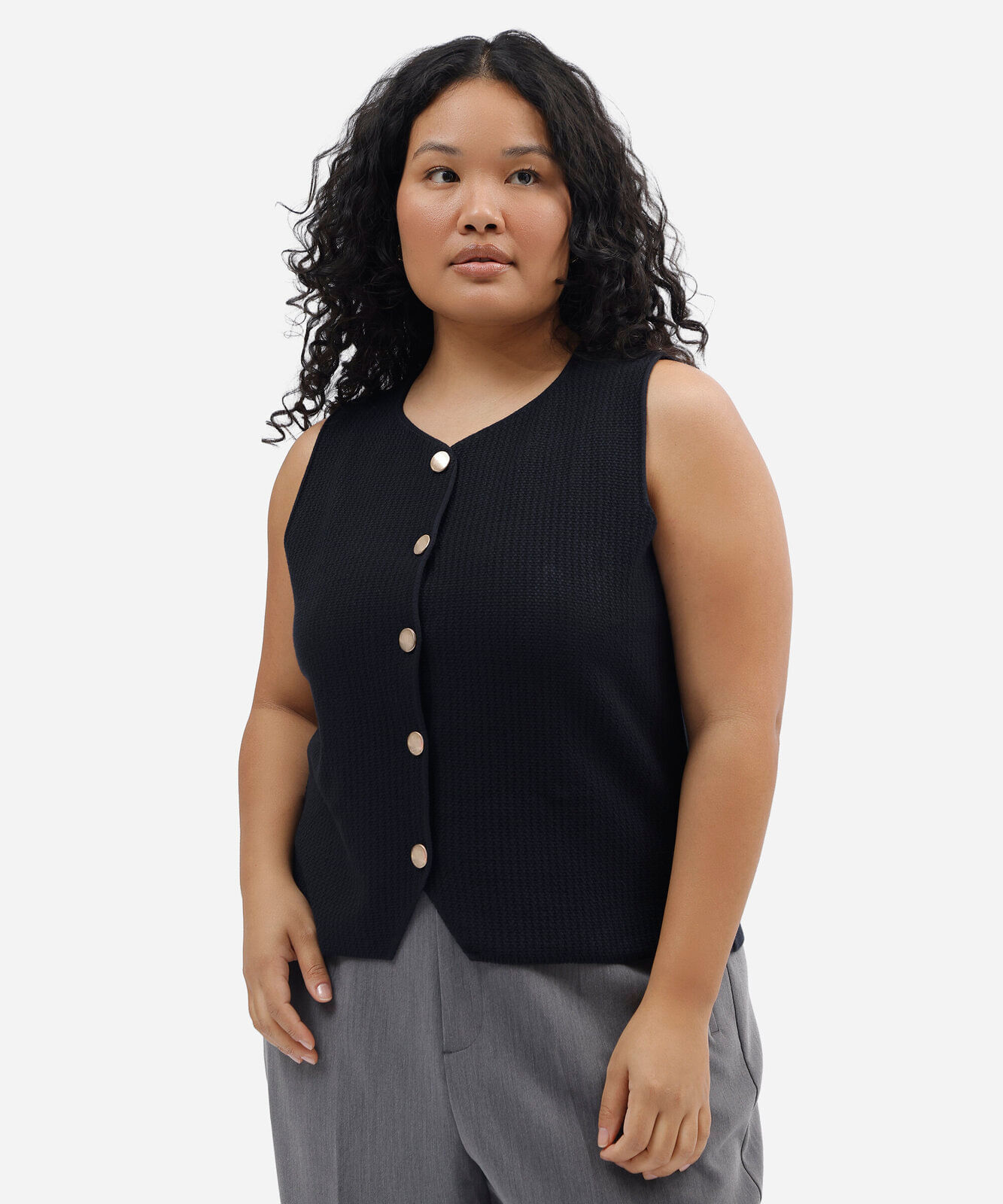 colete feminino de tricot plus size azul