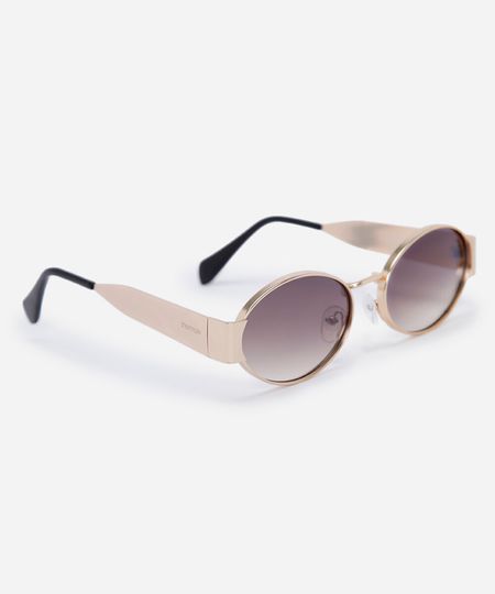 óculos de sol feminino oval de metal triton dourado UNICO