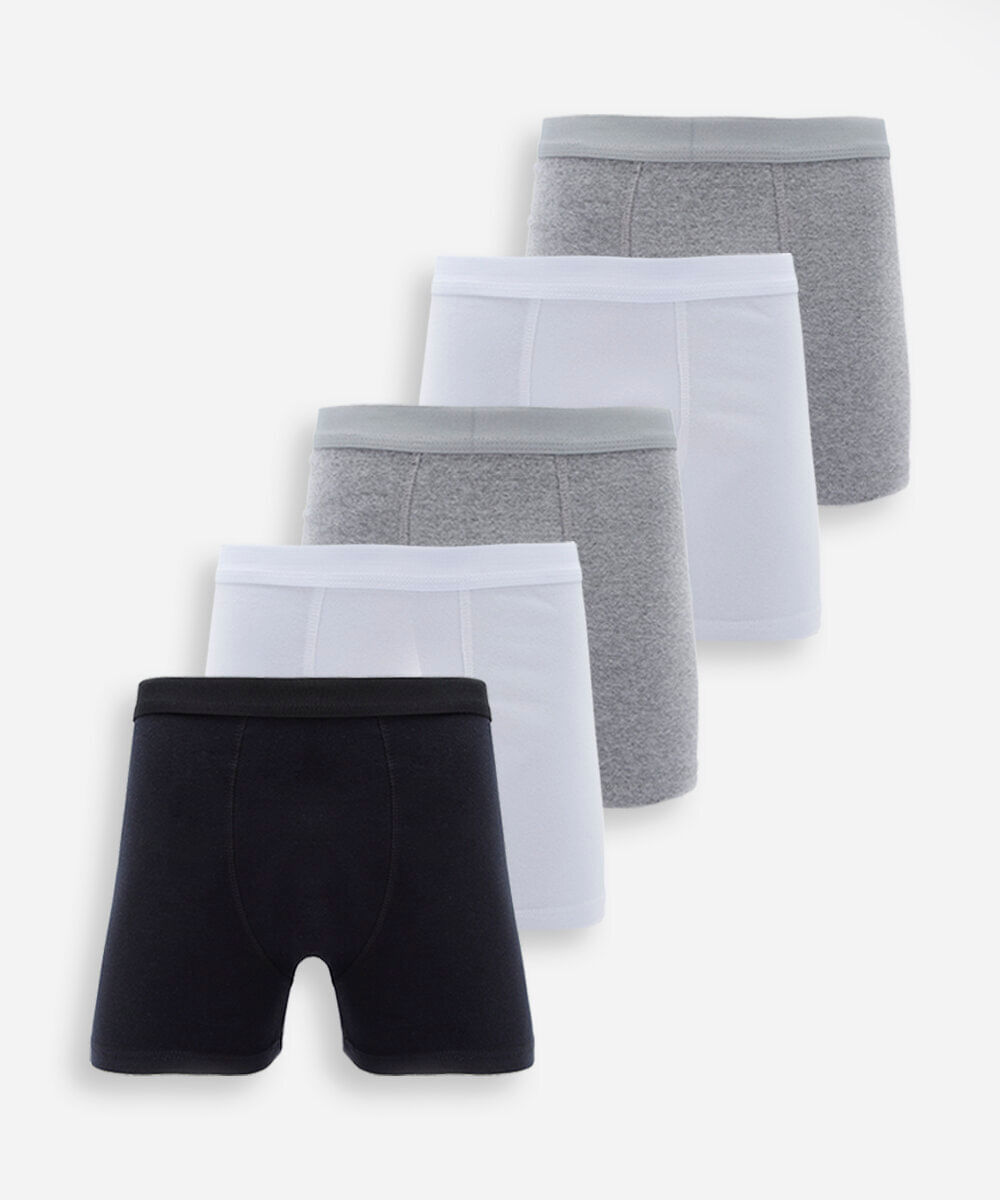 kit 5 cuecas boxer masculina em malha de algodão coloridas