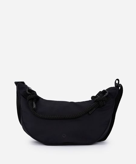 bolsa transversal esportiva meia lua com corda preta UNICO