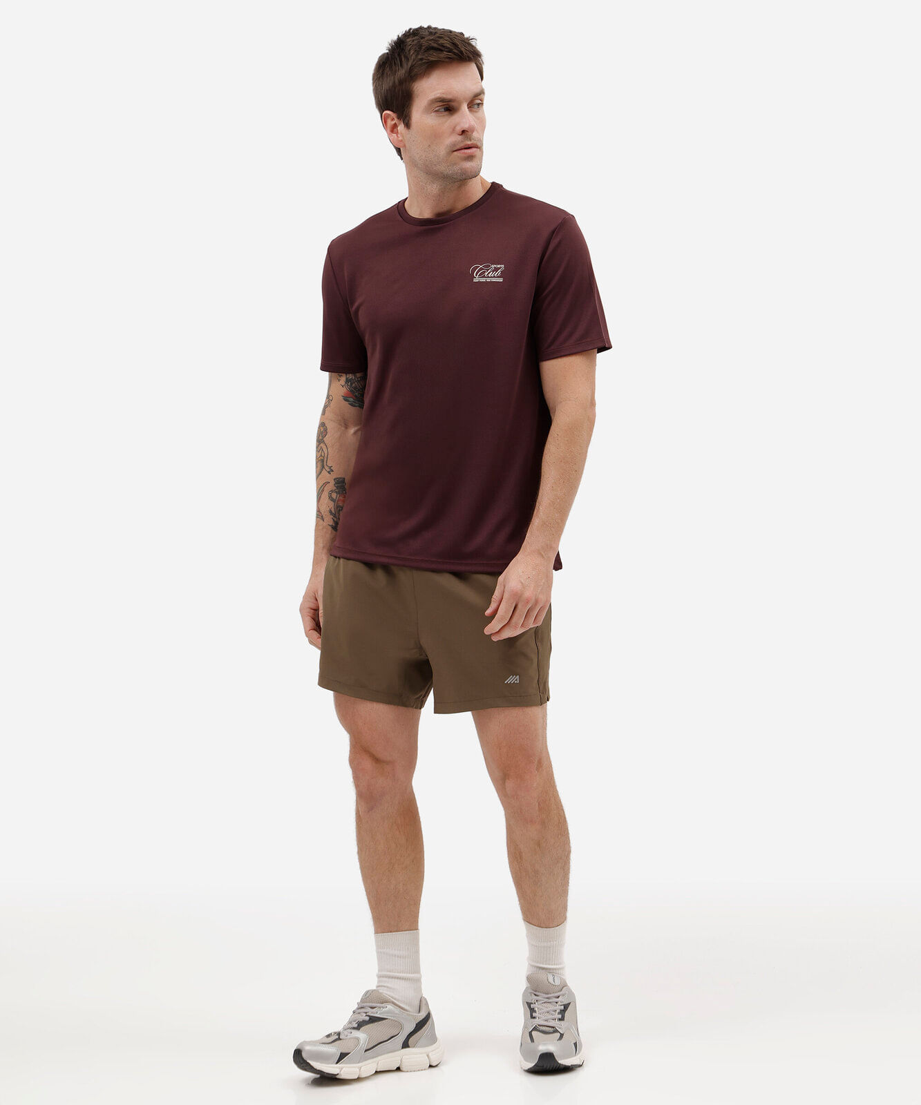 short running masculino esportivo marrom