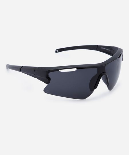 óculos de sol esportivo unissex de acetato preto UNICO