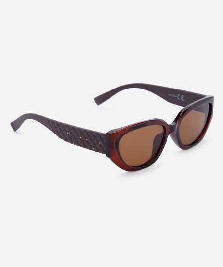 óculos de sol feminino gatinho de acetato marrom UNICO