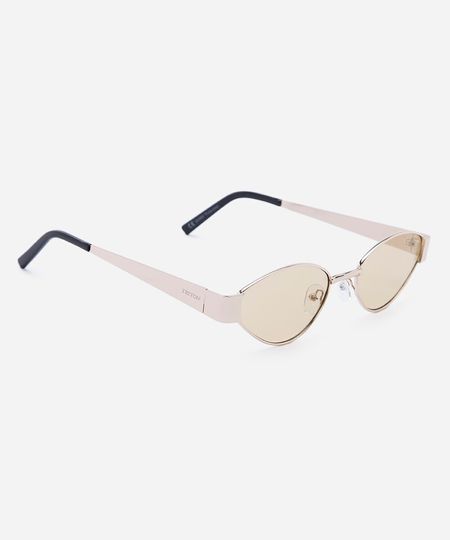óculos de sol feminino oval de metal triton dourado UNICO