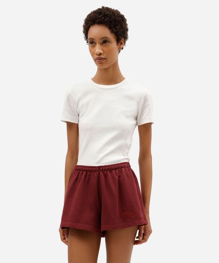 short de pijama avulso feminino cós elástico vinho P