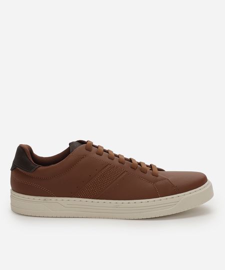 sapatênis masculino com textura marrom 39