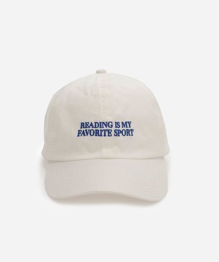 boné de sarja com bordado mindset off white UNICO