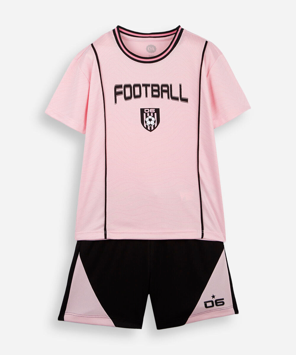 conjunto curto infantil esportivo rosa