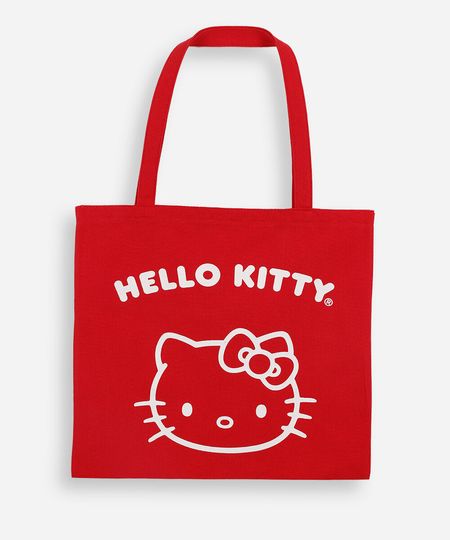 bolsa ecobag feminina de algodão hello kitty vermelha UNICO