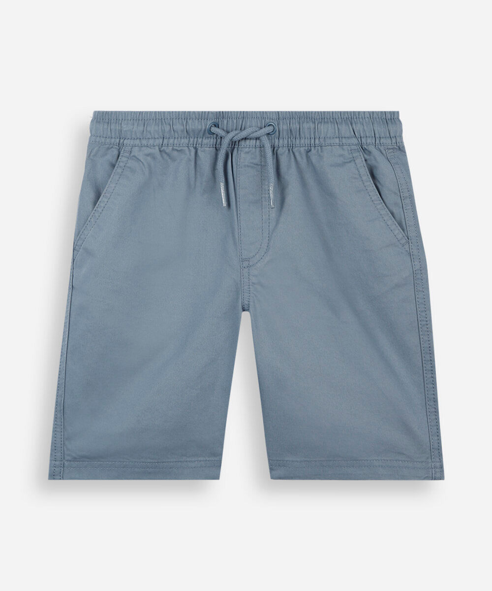 bermuda infantil de sarja cós elástico azul
