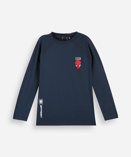 camiseta de praia infantil manga longa homem aranha com proteção uv cinza 8
