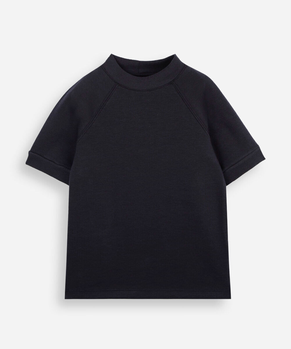 camiseta infantil slim raglan preta