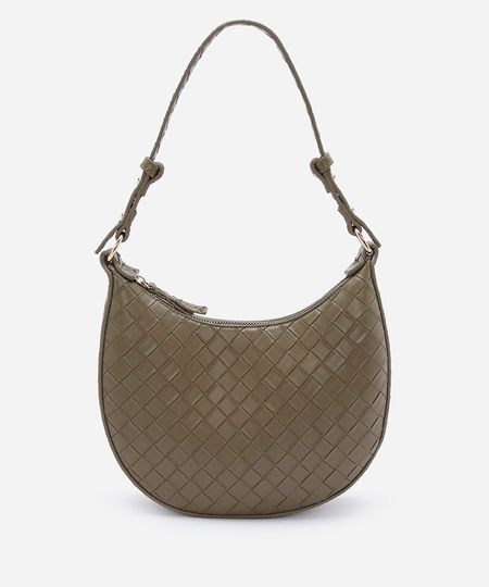 bolsa baguete tressê verde UNICO