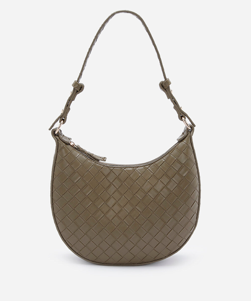 bolsa baguete tressê verde